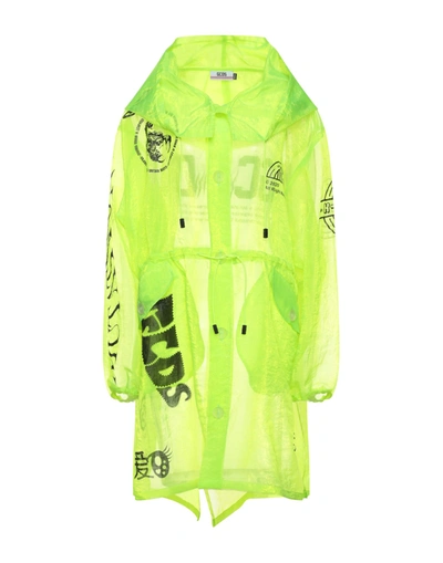Shop Gcds Woman Jacket Acid Green Size M Polyamide, Polyester