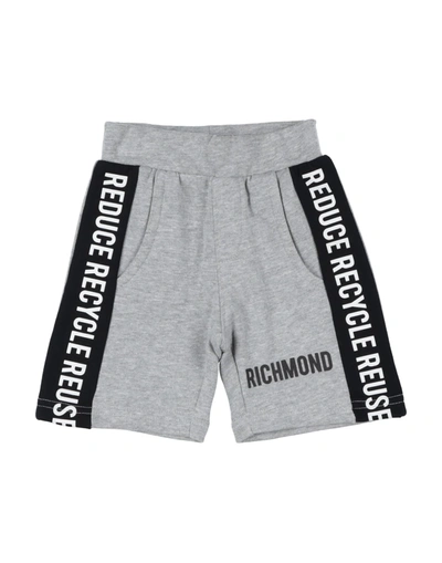 Shop John Richmond Newborn Boy Shorts & Bermuda Shorts Grey Size 3 Cotton, Viscose