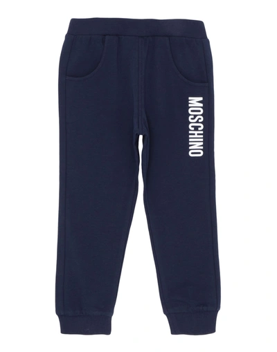 Shop Moschino Baby Casual Pants In Dark Blue