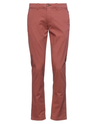Shop Impure Man Pants Rust Size 38 Cotton, Elastane In Red