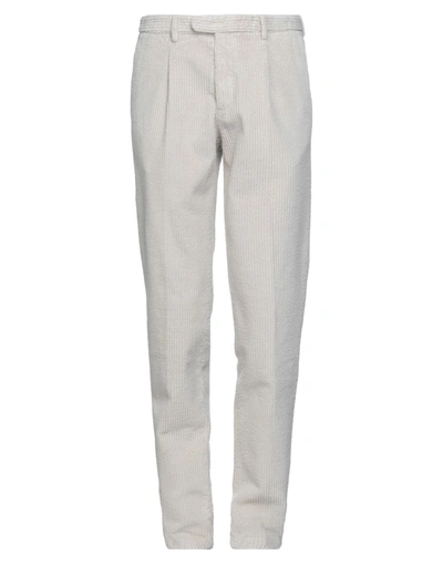 Shop Boglioli Man Pants Ivory Size 32 Cotton, Elastane In White