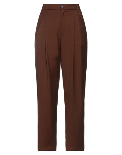 Shop Mariella Rosati Woman Pants Brown Size 12 Polyester, Rayon, Elastane