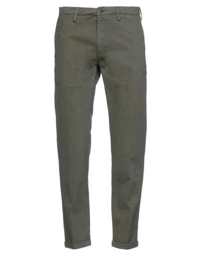 Shop Re-hash Man Pants Dark Green Size 36 Cotton, Elastane
