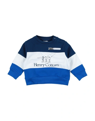 Shop Henry Cotton's Sweatshirts In Bright Blue