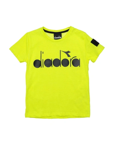 Shop Diadora Toddler Girl T-shirt Acid Green Size 6 Cotton