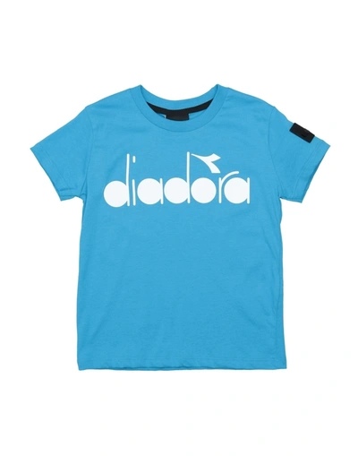 Shop Diadora Toddler Girl T-shirt Azure Size 6 Cotton In Blue
