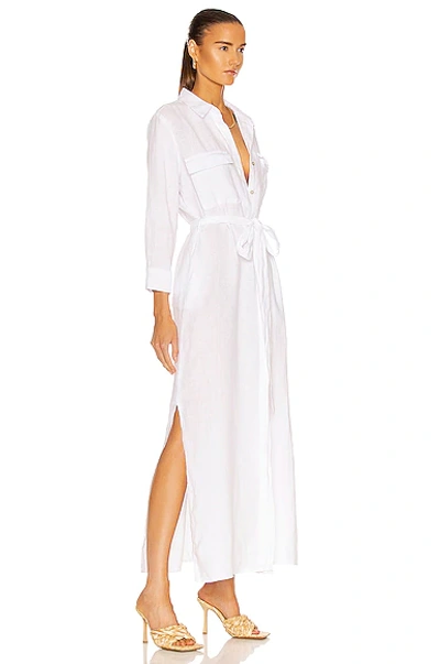 Shop L Agence Cameron Long Shirt Dress In Blanc