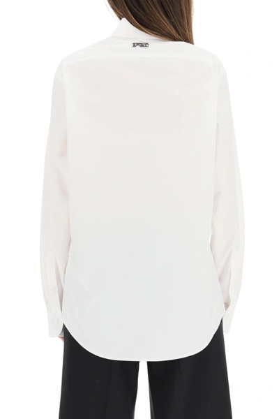 Shop Off-white Poplin Shirt With Embroidery