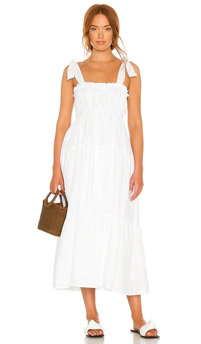 Shop Faithfull The Brand Bellamy Midi Dress In Plain White