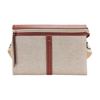 Shop Chloé Woody Belt Bag In White Brown 1