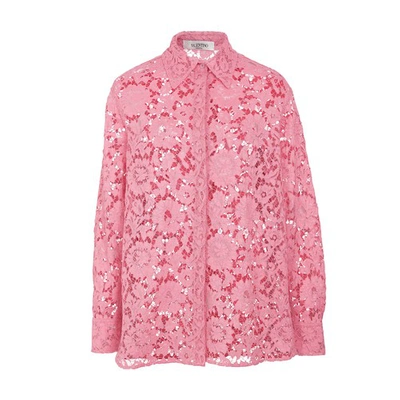 Shop Valentino Lace Shirt In 03w