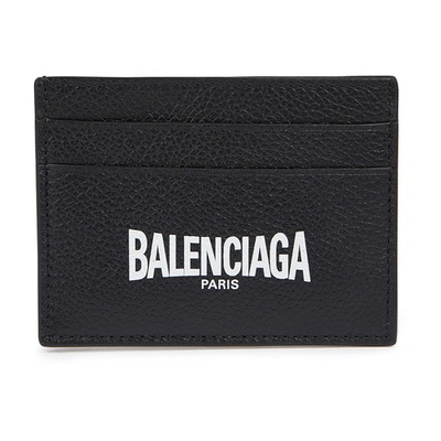 Shop Balenciaga Cash Card Holder In Black L White