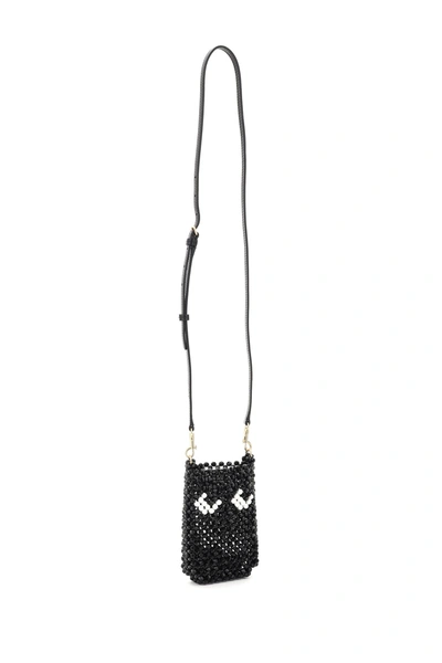 Shop Anya Hindmarch Phone Pouch With Shoulder Strap In Black