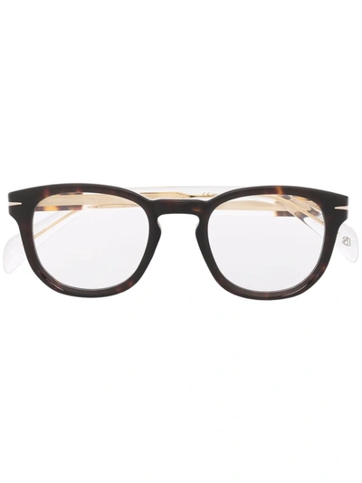 Eyewear By David Beckham Tortoiseshell-effect Round-frame Glasses In Brown