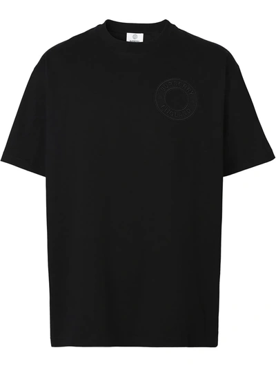 Shop Burberry Embossed Logo-detail T-shirt In Black