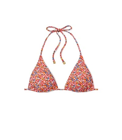 Shop Tory Burch Printed String Bikini Top In Sprinkled Flowers