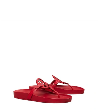 Tory Burch Miller Cloud Leather Thong Sandals In Tory Red | ModeSens