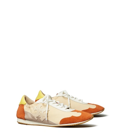 Tory Burch Tory Sneaker, Extended Width In New Ivory/rust