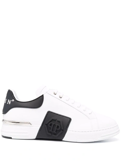 Shop Philipp Plein Phantom Kick$ Low Top Sneakers In White
