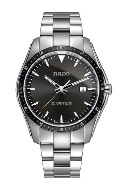 Shop Rado Hyperchrome Bracelet Watch, 45mm In Silver/ Black