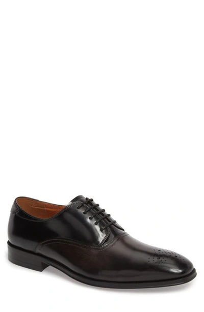 Shop Florsheim Belfast Brogued Derby In Gray/ Black Leather