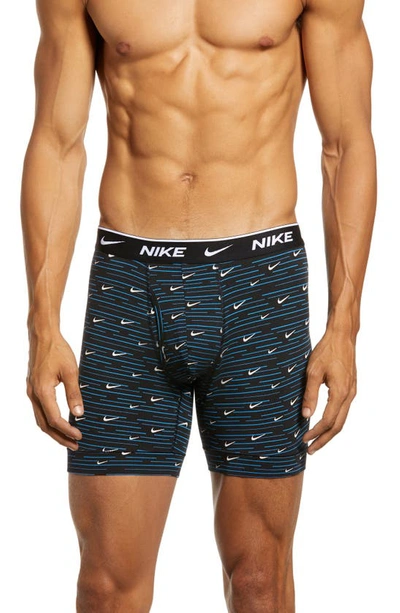 Shop Nike Dri-fit Everyday Assorted 3-pack Performance Boxer Briefs In Bright Stripe Print