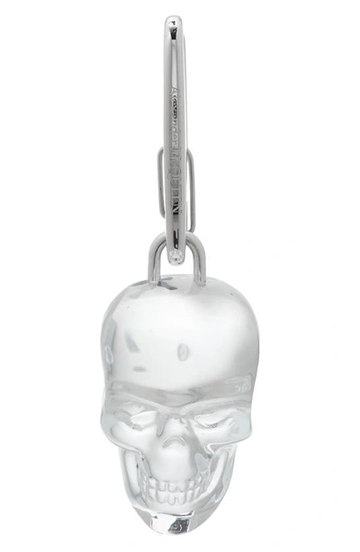 Shop Alexander Mcqueen Skull Key Ring In Trasparent