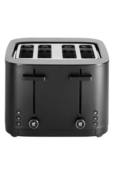 Zwilling J.a. Henckels Enfinigy Cool Touch 4-slice 1.5" Slots Toaster In Matte Black