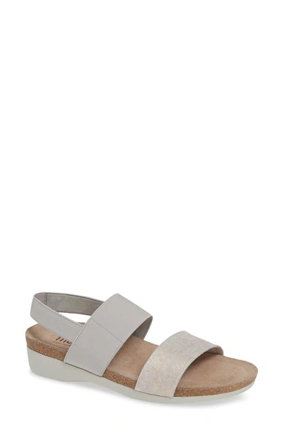 Shop Munro Pisces Sandal In Silver Metallic Leather