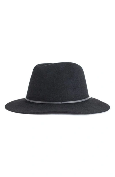 Shop Brixton Wesley Wool Fedora In Black