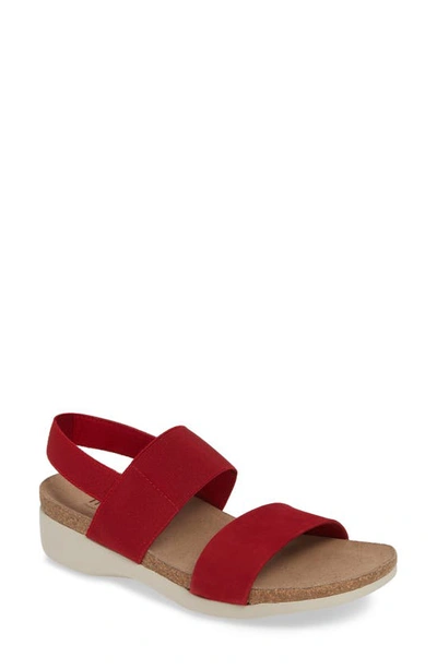 Shop Munro 'pisces' Sandal In Red Combo Leather