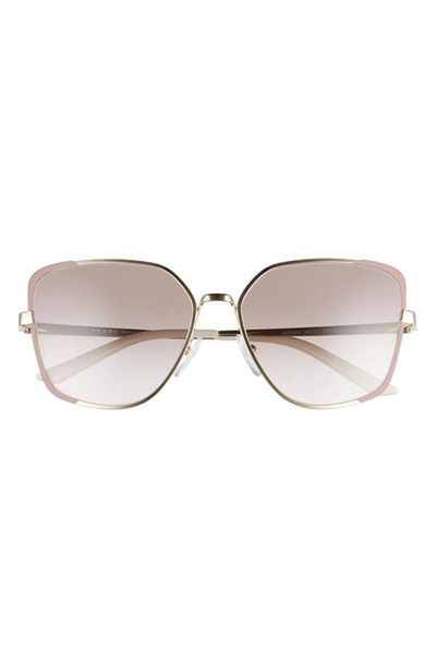 Shop Prada 59mm Gradient Rectangular Sunglasses In Pale Gold/ Smoke Gradient