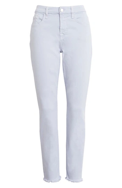Shop Jen7 By 7 For All Mankind High Waist Fray Hem Ankle Skinny Jeans In Lilac