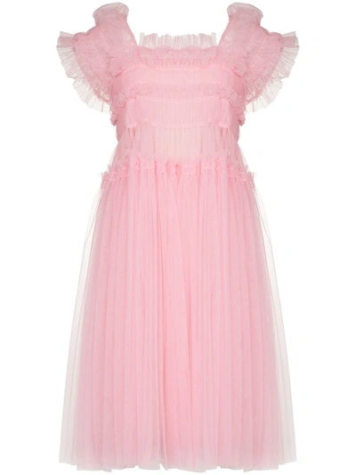 Shop Molly Goddard Jimmy Textured Tulle Dress In Pink