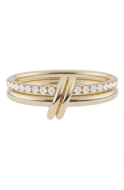 Shop Spinelli Kilcollin Ceres Deux Linked Rings In Yellow Gold