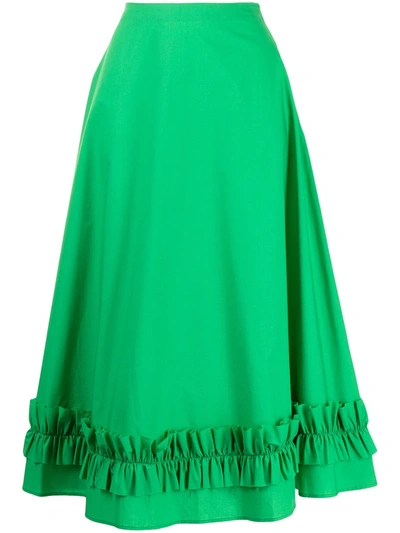 Shop Molly Goddard Morgan Frilled-hem Skirt In Green