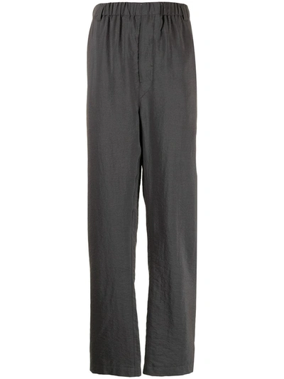 Shop Lemaire High-waisted Elasticated Trousers In Grey