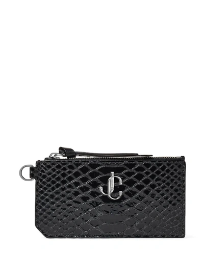 Shop Jimmy Choo Lise Leather Cardholder Wallet In Black