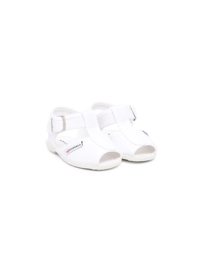 Shop Superga Open-toe Buckled Sandals In White