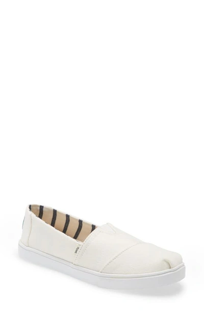 Shop Toms Alpargata Slip-on Sneaker In White Cotton