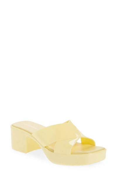 Shop Jeffrey Campbell Bubblegum Platform Sandal In Yellow Shiny