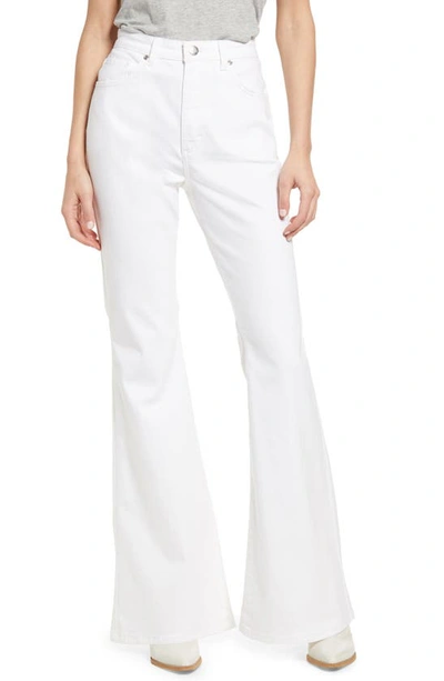Shop Lee High Waist Flare Jeans In White