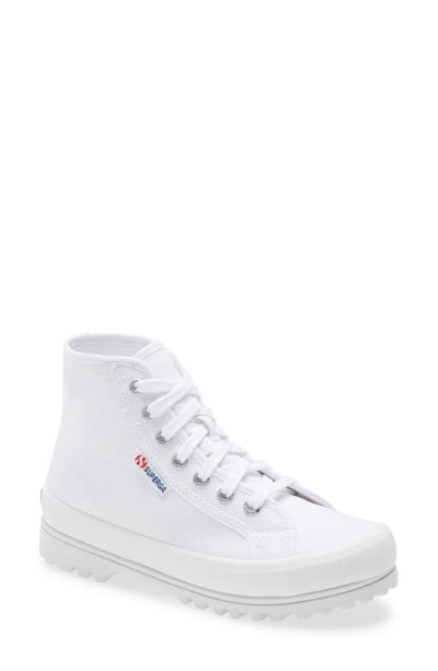 Shop Superga Cotu Alpina High Top Platform Sneaker In White