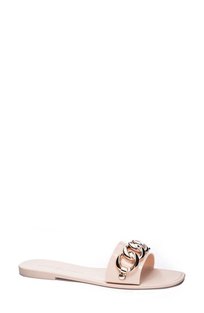 Shop Chinese Laundry Midsummer Slide Sandal In Nude Faux Leather