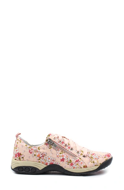 Shop Therafit Sienna Sneaker In Pink Flowers Fabric