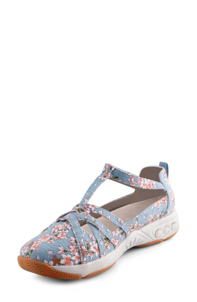 Shop Therafit Danielle Sneaker In Blue Flowers Fabric