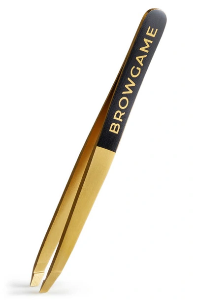 Shop Browgame Cosmetics Prestige Slanted Tweezer In Gold