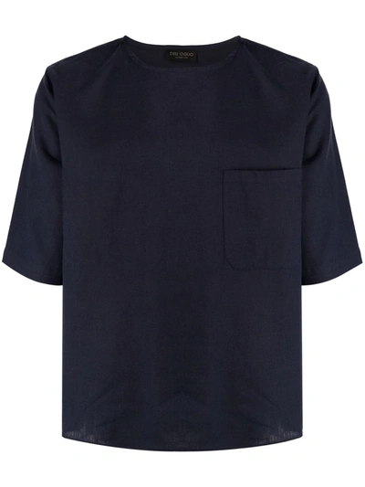 Shop Dell'oglio Short-sleeve Linen T-shirt In Blau
