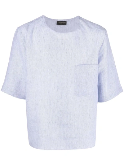 Shop Dell'oglio Short-sleeve Linen T-shirt In Blau