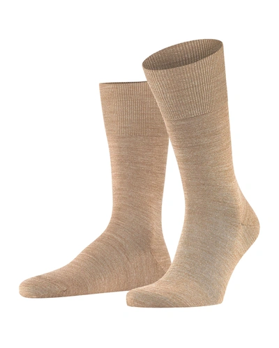 Falke Cosy Black Wool-blend Socks In Brown